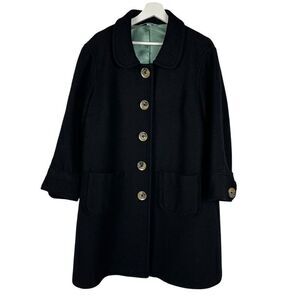 Boden Black Wool Dress Coat size 14